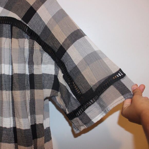 Maeve / Anthropologie Plaid Oversized Tunic Size Small - Picture 12 of 14